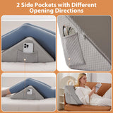 BIEEZZK Knee Wedge Pillow for Pain Relief - Memory Foam Leg Elevation Pillow for Post-Surgery Recovery, Sciatica, Hip & Back Support - Knee Wedge for Sleeping, Ankle & Joint Care, Grey