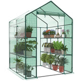 OLIXIS Outdoor Greenhouse, Walk-in Greenhouse with 2 Tier 8 Plant Shelves, Durable PVC Cover, 56"x56"x77" Portable Greenhouses for Outdoor Garden, Patio, Porch, Backyard Green Houses, Green
