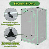 Green Hut 3x3 Grow Tent, 36"x36"x72" Growing Tent with Observation Window and Floor Tray for Hydroponics Indoor Plant Growing 3x3 Grow Room