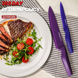 Astercook Knife Set, 12 Pcs Color-Coded Kitchen Knives Set, 6 Color Anti-Rust Coating Stainless Steel Chef Knife Sets with 6 Blade Guards Dishwasher Safe, Perfect Holiday Gifts for Kitchen