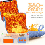 Warming Mat for Food - Electric Warming Tray, XXL(36"x16") Food Warmer Mat with Fast Full Surface Heating, Silicone Heating Mat for Party Buffet, Great Gift for Women, New Homeowners, Hosts (Blue)
