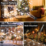 afzdby Christmas Snowflake Projector Lights Outdoor,Timer Setting Double Head Snowfall Led Lights Waterproof,Landscape Decorative Lighting Projection Lamp for Xmas Holiday Wedding Indoor Garden Patio