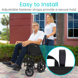 Vive Wheelchair Carry Bag - Arm Rest Pouch for Rollator, Walkers, Power Wheel Chairs and Knee Scooters - Side Storage Organizer for Elderly, Seniors, Adults (Black)