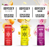 Odyssey Revive Sparkling Hydration Drink w/L Theanine, Lions Mane, Cordyceps and Electrolytes, Caffeine Free Natural Energy Drinks, Vegan, Non-GMO, Yuzu Lime Flavor, 12 Fl oz, 12 Pack