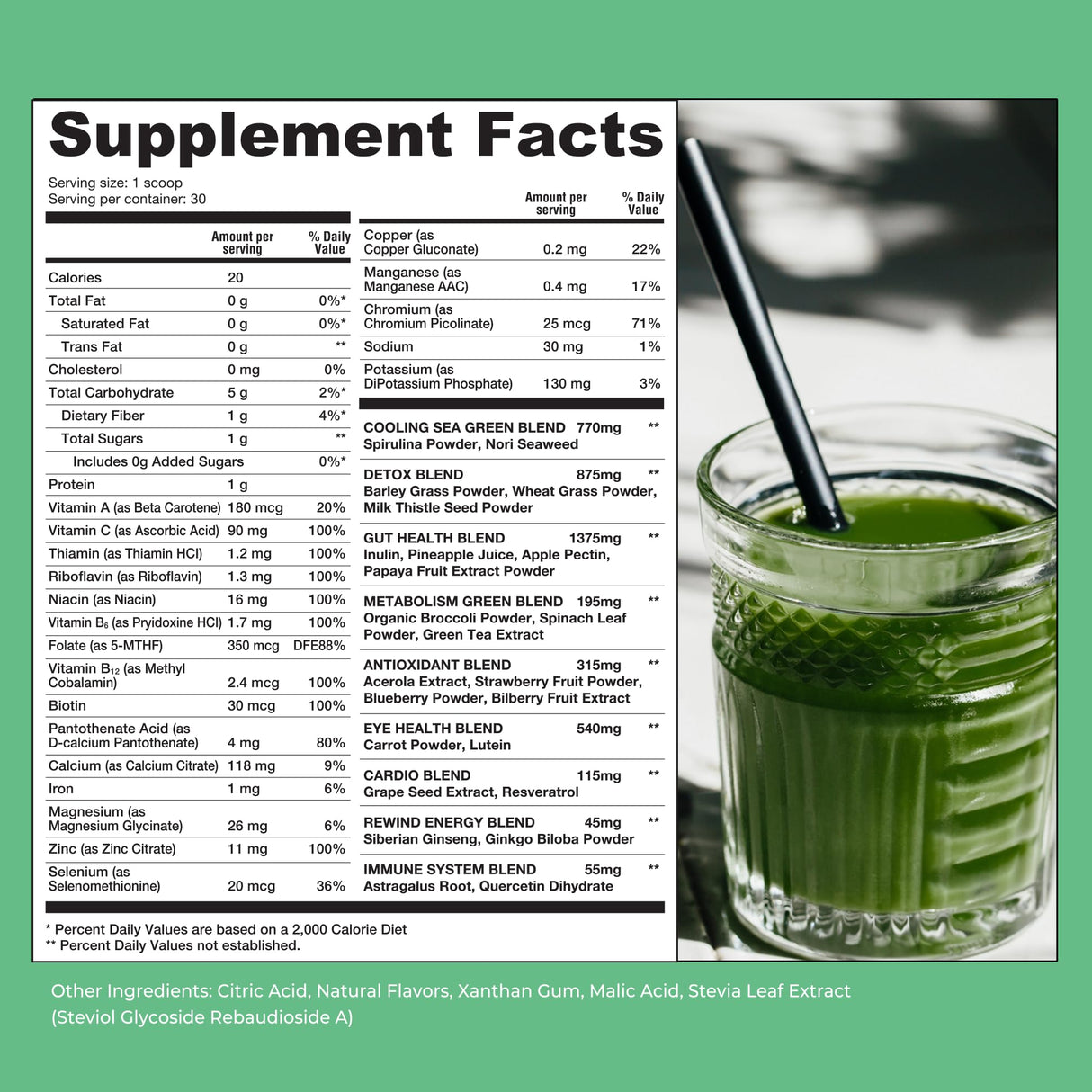 Rewind Best Tasting Super Greens Powder with 40+ Superfoods – Delicious Daily Green Powder with Vitamin B12, Zinc, Vitamin C, Magnesium & Calcium – Green Juice Superfood Mix - Blueberry Acai Flavor