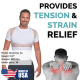 BackEmbrace Posture Corrector for Women and Men - Made in USA - Slim and Adjustable Shoulder Brace - Back Brace for Back Pain Relief - Sand Drizzle M/L