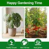 WAENLIR Garden Stakes16 Inch 48 Pack, Tomato cage DIY 4ft 5ft 6ft 7ft 8ft Plant Support Stakes with Connectors and Clips, Plastic Coated Metal Sticks for Tomato Indoor Outdoor