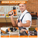SEEKONE Heat Gun 1800W Heavy Duty Fast Heat Hot Air Gun Kit with 752℉&1112℉（400℃-600℃） Dual-Temperature Settings and 4 Nozzles with Overheat Protection for Crafts, Shrinking PVC, Stripping Paint