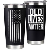 VIWIS 30th, 40th, 50th and 60th Birthday Gifts for Men, Dad from Son, Daughter, Wife - Gag Gifts For Men, Grandpa - Cool Old Man Gift, Old Lives Matter Tumbler 20oz - Funny Christmas Gifts