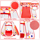 PopUp Princess Tent, Toddler Girl Toys Baby Ball Pit with LED Star Lights, Foldable Kid Play Tent with Carrying Bag, Indoor Outdoor 1 2 3 Year Old Girls Toy Gift for Birthday/ Christmas, Red