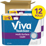 Viva Multi-Surface Cloth Paper Towels, Task Size - 12 Super Rolls (2 Packs of 6) - 81 Sheets Per Roll