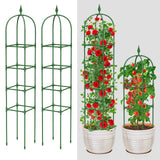 MYMULIKE 2 Pack Garden Obelisk Trellis for Climbing Plants Outdoor & Indoor - 6Ft Rustproof Garden Trellis Plant Support Cage for Vines, Flowers, Vegetables, Roses | Heavy-Duty, Adjustable