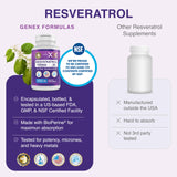 Genex Formulas Resveratrol 1500 mg Supplement for Healthy Aging – NSF Certified for Safety, Quality & Label Accuracy – Potent Antioxidant & Healthy Aging Formula - Gluten Free 90 Count