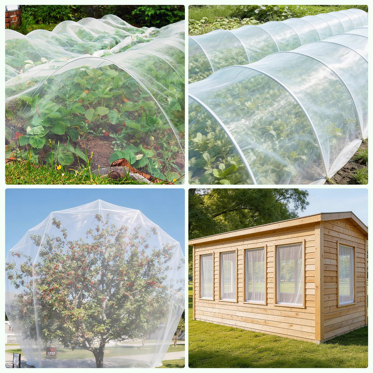 Garden Netting, 10x50Ft Thicken Ultra Fine Mesh Insect Netting, Garden Netting for Raised Beds, Greenhouse Row Cover Barrier for Birds Animals, Garden Mesh Netting for Vegetable Flowers Fruits
