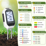 Buladeke Moisture Meter for Plants, 7-in-1 Digital Soil Tester Kit with Backlit LCD - Measures pH, EC, TDS, Fertility, Temp, Moisture & Sunlight, Garden Tools for Indoor & Outdoor