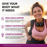 Iron Supplement for Women - Iron 65mg (Ferrous Sulfate 325mg) - 60 Caps