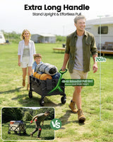 GVDV CW35 Plus Wagon Carts Foldable with Tailgate, 42 in Extended Handle