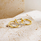 JINEAR Gold Stackable Rings for Women Non Tarnish 14K Gold Plated Interlocked Ring Gold Silver Mixed Metal Statement Rings Dainty Cubic Zirconia Band Thumb Ring Jewelry Gift for Women