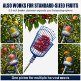 10.5FT Adjustable Cherry Fruit Picker Tool with Narrow Gaps