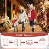 GENIMO Christmas Outdoor Rug for Patio, 5'x8' Waterproof Reversible Plastic Straw Rugs, Lightweight RV Camping Mat for Camper, Balcony, Deck, Backyard, Picnic, Red & White