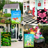 CDLong Seasonal Garden Flag Set of 12 Double Sided 12 x 18 Inch Yard Flag, Small garden flags for outside, Christmas Spring Seasonal Flag for Outdoor Holiday Decorations