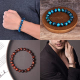SONNYX 10PCS 8MM Tiger Eye Bracelet for Men Women