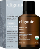 Cliganic USDA Organic Frankincense Essential Oil, 1oz - Boswellia Serrata, 100% Pure Natural Undiluted, for Aromatherapy | Non-GMO Verified (Packaging May Vary)