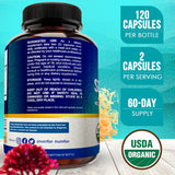 NutriFlair Organic Irish Sea Moss 1600mg, 120 Capsules Plus Bladderwrack & Burdock - Prebiotic Super Food - Immune System & Digestive Health - Thyroid, Healthy Skin, Keto Detox, Gut