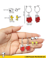 SALLY ROSE Peanuts Woodstock and Snoopy Earrings Pack of 6 Pairs Official
