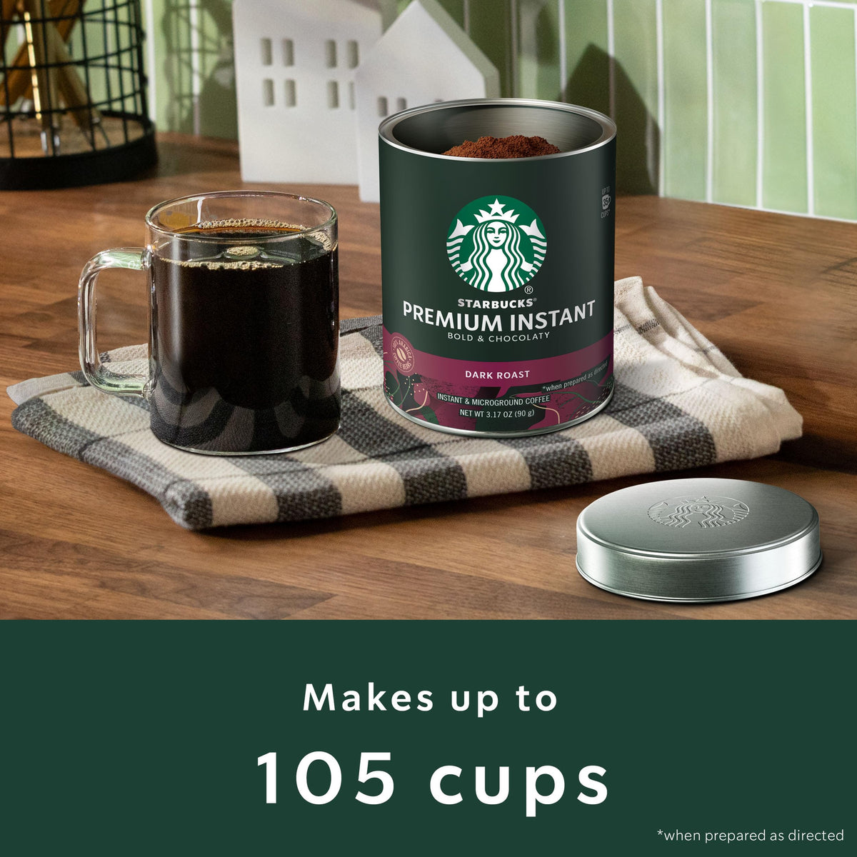 Starbucks Premium Instant Coffee, Dark Roast Coffee, 3.17 Oz Tins, 3-Pack