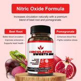 Circulation Sweets Beet Root Gummies - High Blood Pressure Supplements with S7, Beetroot & Pomegranate - Supports Circulation, Energy & Neuropathy Relief - 60 Non-GMO Gummies