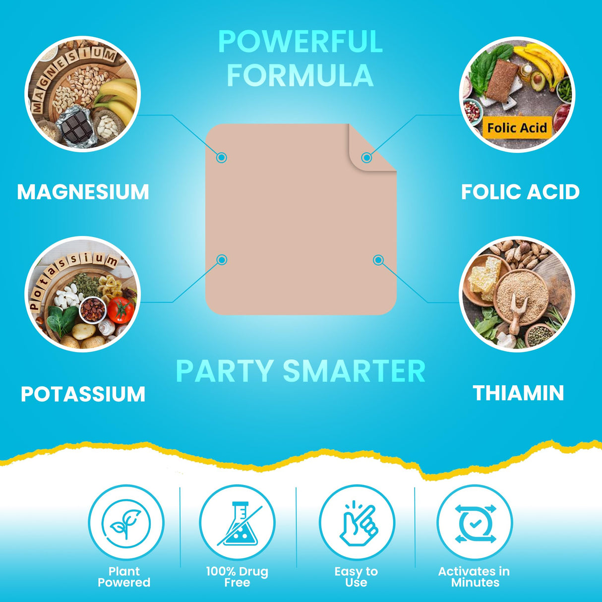 Party Recovery Patches 42 Pack - Wake Up Refreshed & Energized with Our 100% Natural Ingredients Patch - Skin-Friendly & Waterproof - Apply Before Drinking - Enhanced Morning Formula