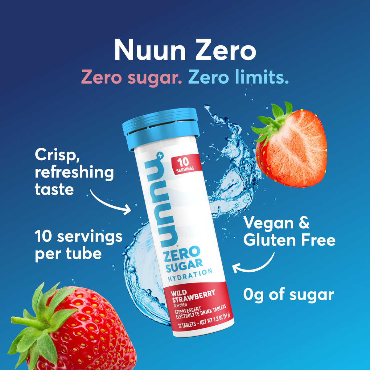 Nuun Zero Sugar Hydration Electrolyte Tablets, GF & Vegan, Mixed Berry, 4PK