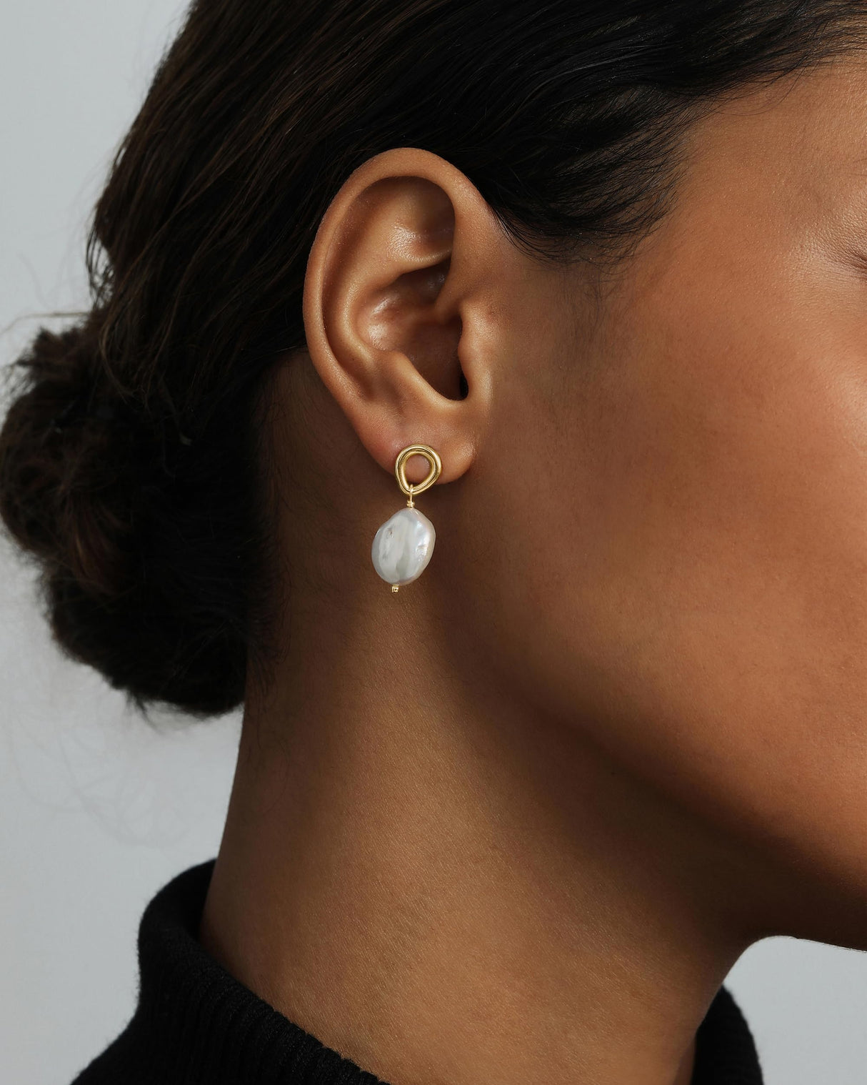 PAVOI 925 Sterling Silver Pearl Statement Wedding Drop Earrings, White Gold