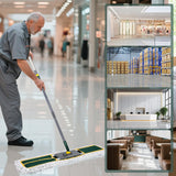 Masthome 36" Commercial Dust Mop, 60" Telescopic Handle Heavy Duty Floor Mop, Wet Dry Industrial Mop with 3 Reusable Pads for Hardwood Marble Laminate Tile, Home Gym Office Use