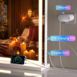 Hasipu Vanity Mirror with Lights, 32" x 22" LED Makeup Mirror, Lighted Makeup Mirror with Dimmable 3 Modes, Touch Screen Control Vanity Mirror Square White