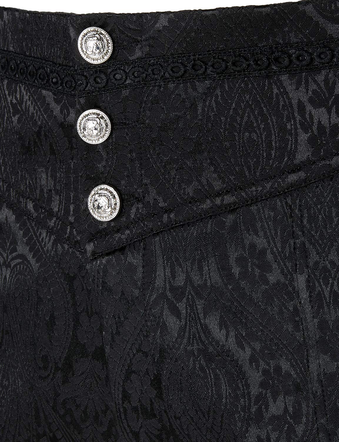 VATPAVE Mens Gothic Pants Cosplay Costume Steampunk Victorian Pants L Black