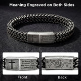 Mens Cross Bracelet Stainless Steel, Bible Verse Religious Christian Gift