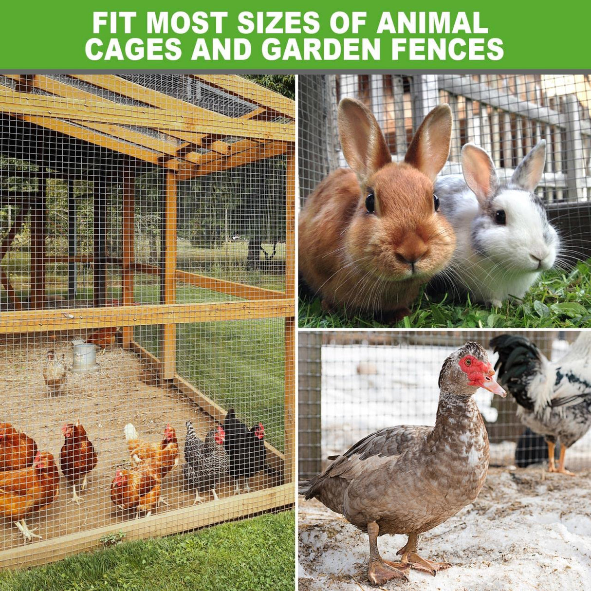 Land Guard 19 Gauge Hardware Cloth, 1/2 inch Chicken Wire Fence, Galvanized Welded Cage Wire Mesh Roll Supports Poultry Netting Cage Fence………