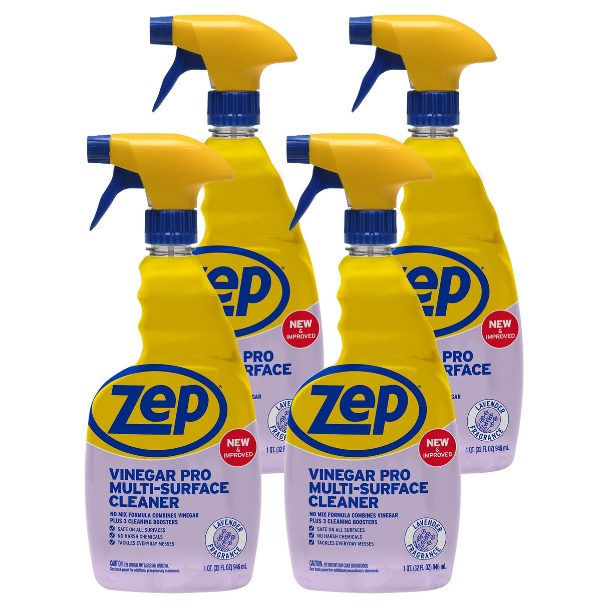 Zep All-Purpose Cleaner with Vinegar Added - 32 Ounces (Case of 4) R48432 - Industrial Grade Cleaner