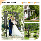 VINGLI Garden Arbor, PVC Wedding Arch for Ceremony Party, Garden Trellis for Climbing Plants Outdoor, Arch Backdrop Stand for Garden, Backyard, Wedding, Lawn (Black)