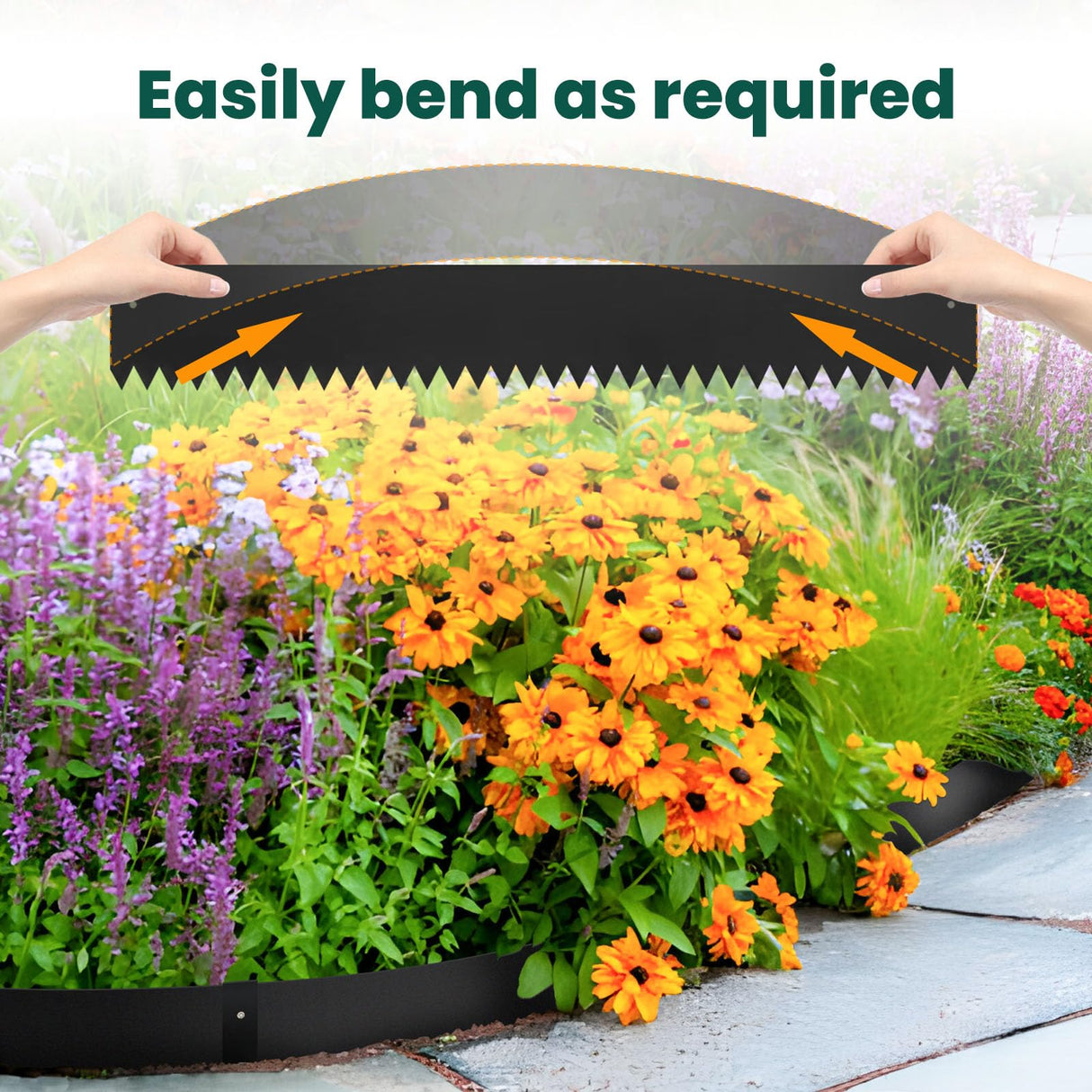 GZGNEEVL Metal Landscape Edging 6" H x 40" L, Galvanized Steel, Black
