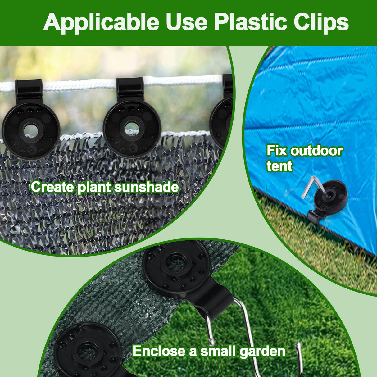 100PCS Shade Cloth Clips, Shade Cloth Plastic Clips