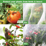 Unves 67 Pcs Garden Netting Kit, 10x25 Ft Ultra Mosquito Bird Netting with 6 Hoops & 12 Clips, Fruit Tree Netting for Patio Raised Beds Vegetable Flowers Protection Barrier