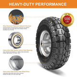 4.10/3.50-4 Tire and Dolly Wheel Flat Free - Solid Rubber Hand Truck Wheels 5/8" Axle - Gorilla Cart Tires Replacement for Garden, Wagon, Yard and Wheelbarrow (10 Inch 4 Pack)