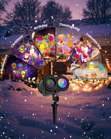 2025 Upgrade Christmas Halloween Projector Lights Outdoor, COOLWUFAN 2-in-1 Holiday Projector Lights Decorations, 30 Bright HD Effects (20 Slides) Projection Light for Xmas Party Garden Yard Decor
