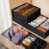 12 Pack Drawer Organizers, 116 Compartments Fabric Foldable Dresser Drawer Organizers for Clothing, Closet Organizers and Storage Bins for Clothes, Christmas Ornament Storage Boxes with Dividers