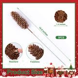 HyeFlora 19 Inch Christmas Norfolk Pine Stems, 12PCS Real Touch Faux Cedar Pine with 5PCS Big Pine Cones Branches, Artificial DIY Greenery Stems Plastic Picks for Vase Indoor Outdoor Home Garden Décor