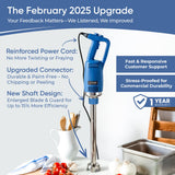 TK Commercial Immersion Blender, 750 Watt/1 HP Variable Speed Motor, 20,000 RPM X-Heavy Duty with Performance Assurance - 18"
