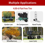 LTNICER 13" Flat Free Tires Compatible with Gorilla Carts,4.00-6 Solid Rubber Wheels with 5/8"Bearings,2.1"Offset Hub for Wagon Tire,Trailer Tire,Wagon Wheel Replacement,13 Trailer Tire Wheel(2-Pack)